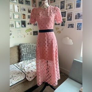 Sandro Paris Floral Lace Midi Dress
